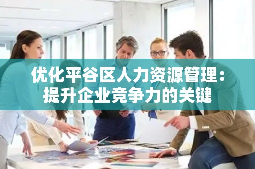 优化平谷区人力资源管理：提升企业竞争力的关键