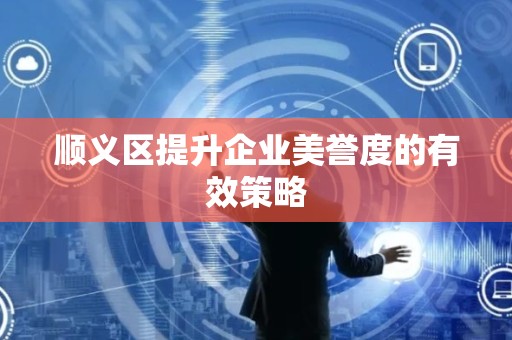 顺义区提升企业美誉度的有效策略